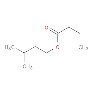 Strukturformel Butansäure-3-methylbutylester