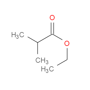 Strukturformel 2-Methylpropansäureethylester
